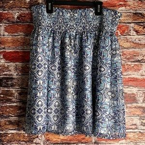 Floral Print skirt with smocked waist